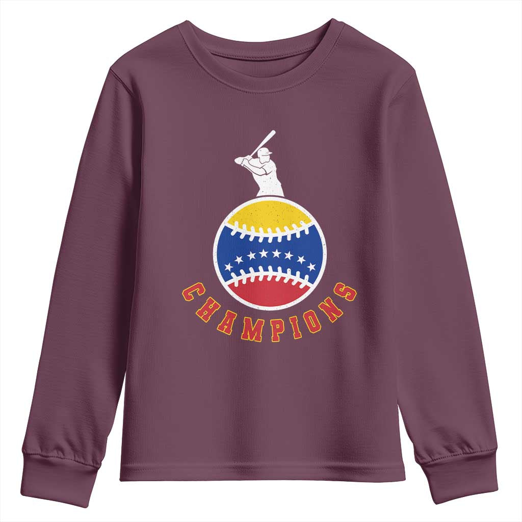 Venezuela 2026 Champions Youth Sweatshirt Baseball Gift For Sport Lover TS12 Maroon Print Your Wear