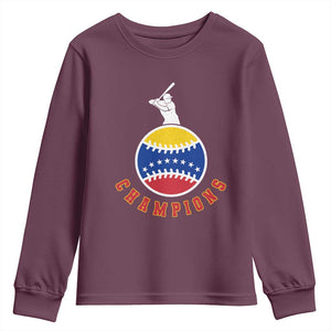 Venezuela 2026 Champions Youth Sweatshirt Baseball Gift For Sport Lover TS12 Maroon Print Your Wear