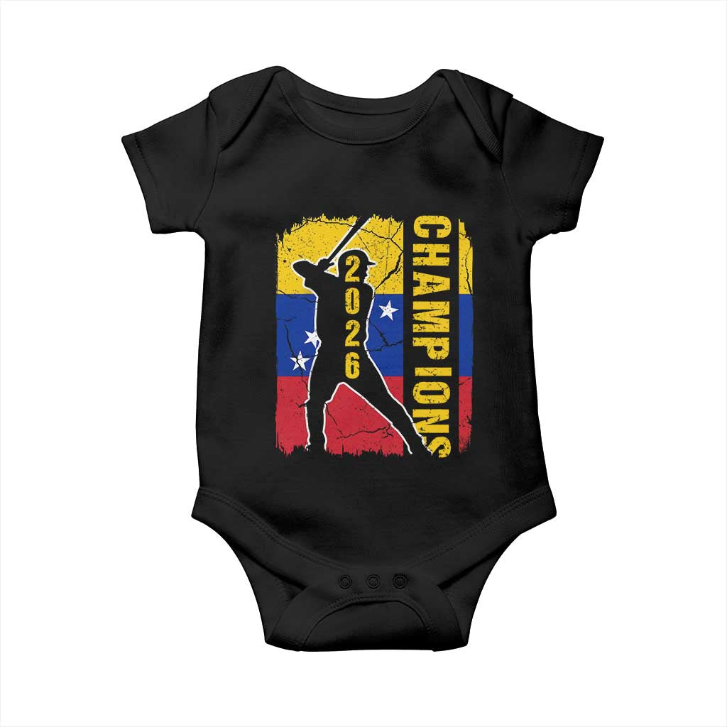 Venezuela 2026 Champions Baby Onesie Baseball Vinotinto Pride Gift TS12 Black Print Your Wear