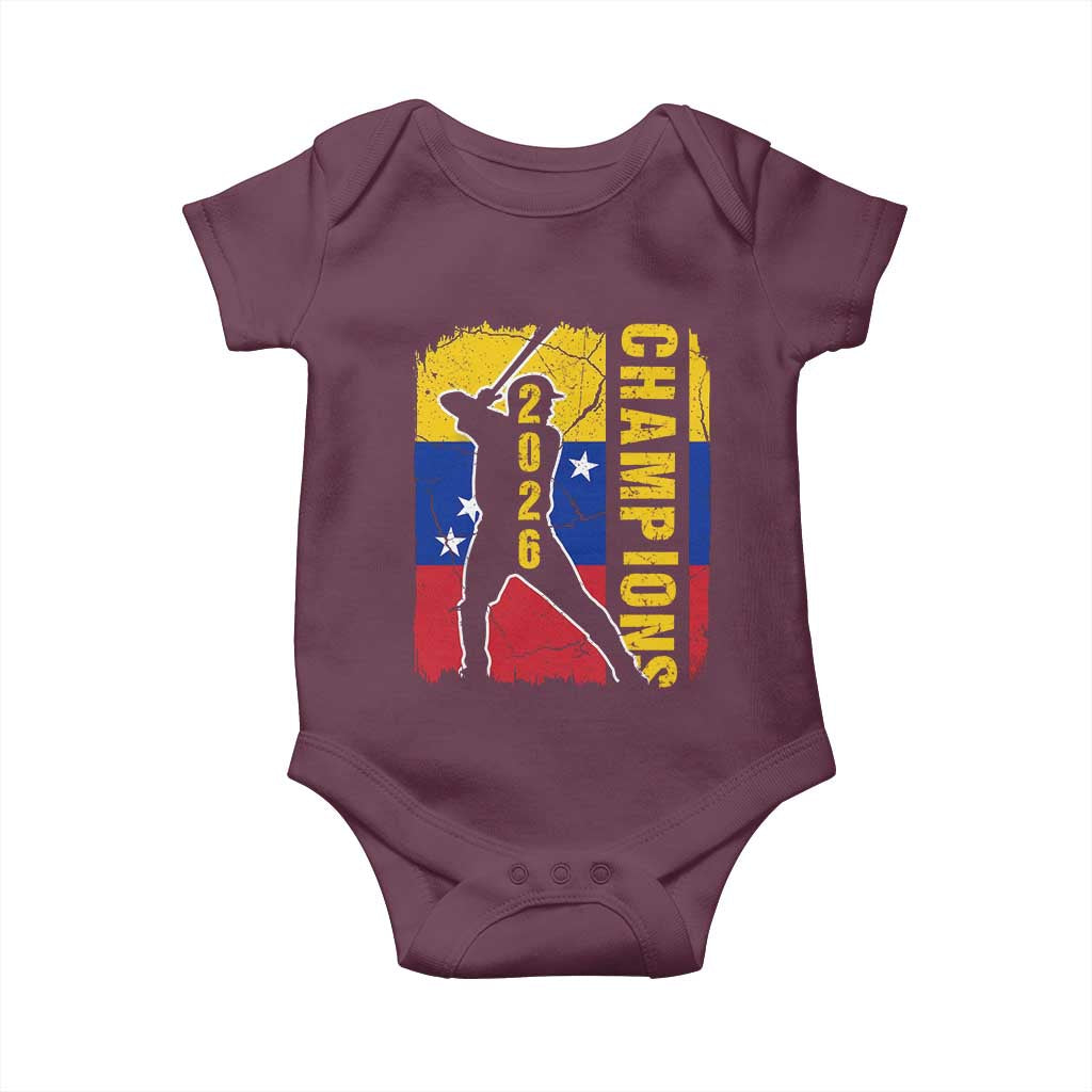 Venezuela 2026 Champions Baby Onesie Baseball Vinotinto Pride Gift TS12 Maroon Print Your Wear