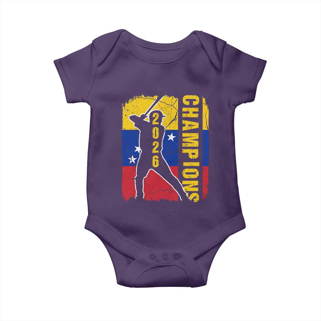 Venezuela 2026 Champions Baby Onesie Baseball Vinotinto Pride Gift TS12 Purple Print Your Wear
