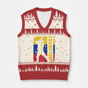 Venezuela 2026 Champions V-Neck Knit Sweater Vest Baseball Vinotinto Pride Gift TS12 Beige Red Print Your Wear