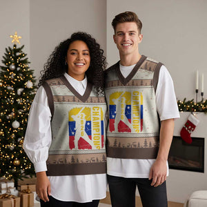 Venezuela 2026 Champions V-Neck Knit Sweater Vest Baseball Vinotinto Pride Gift TS12 Mocha Mousse Print Your Wear