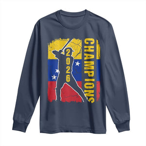 Venezuela 2026 Champions Long Sleeve Shirt Baseball Vinotinto Pride Gift TS12 Navy Print Your Wear