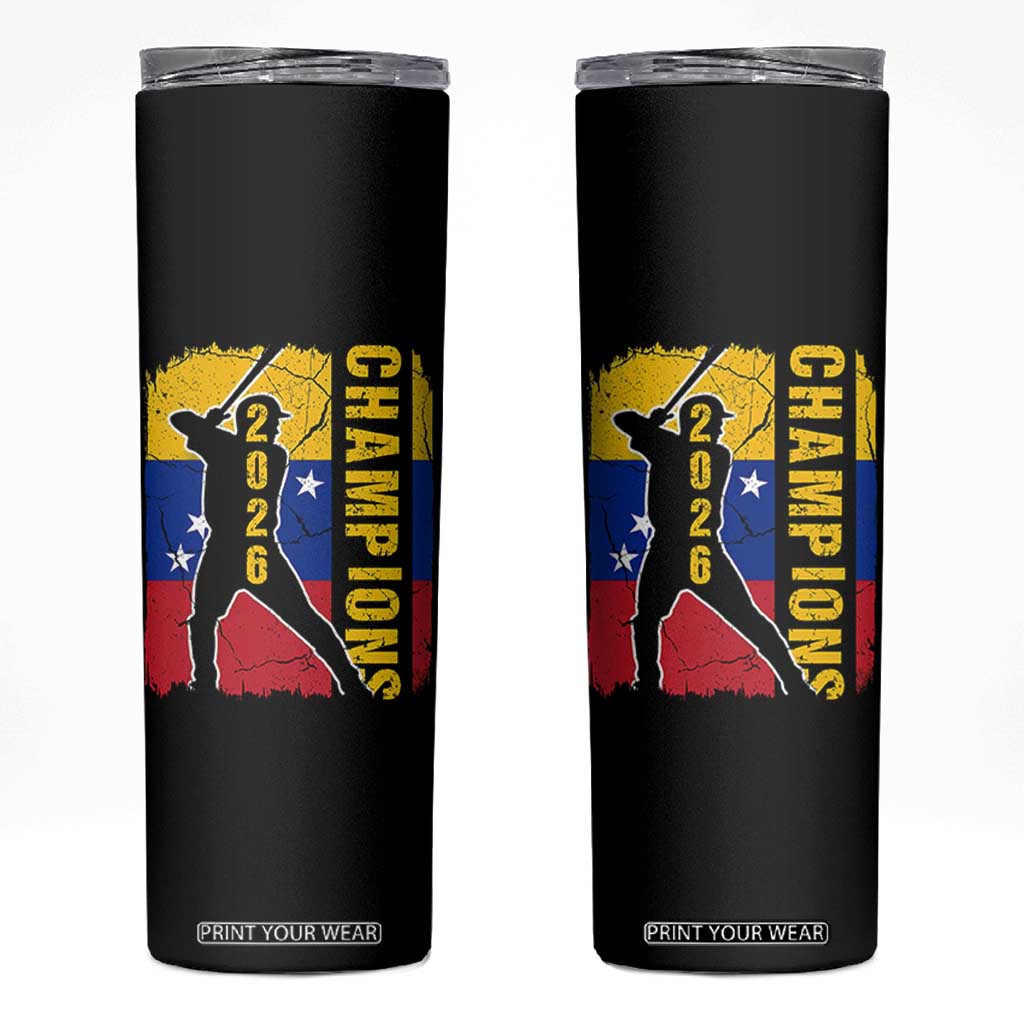 Venezuela 2026 Champions Skinny Tumbler Baseball Vinotinto Pride Gift TS12 Black Print Your Wear