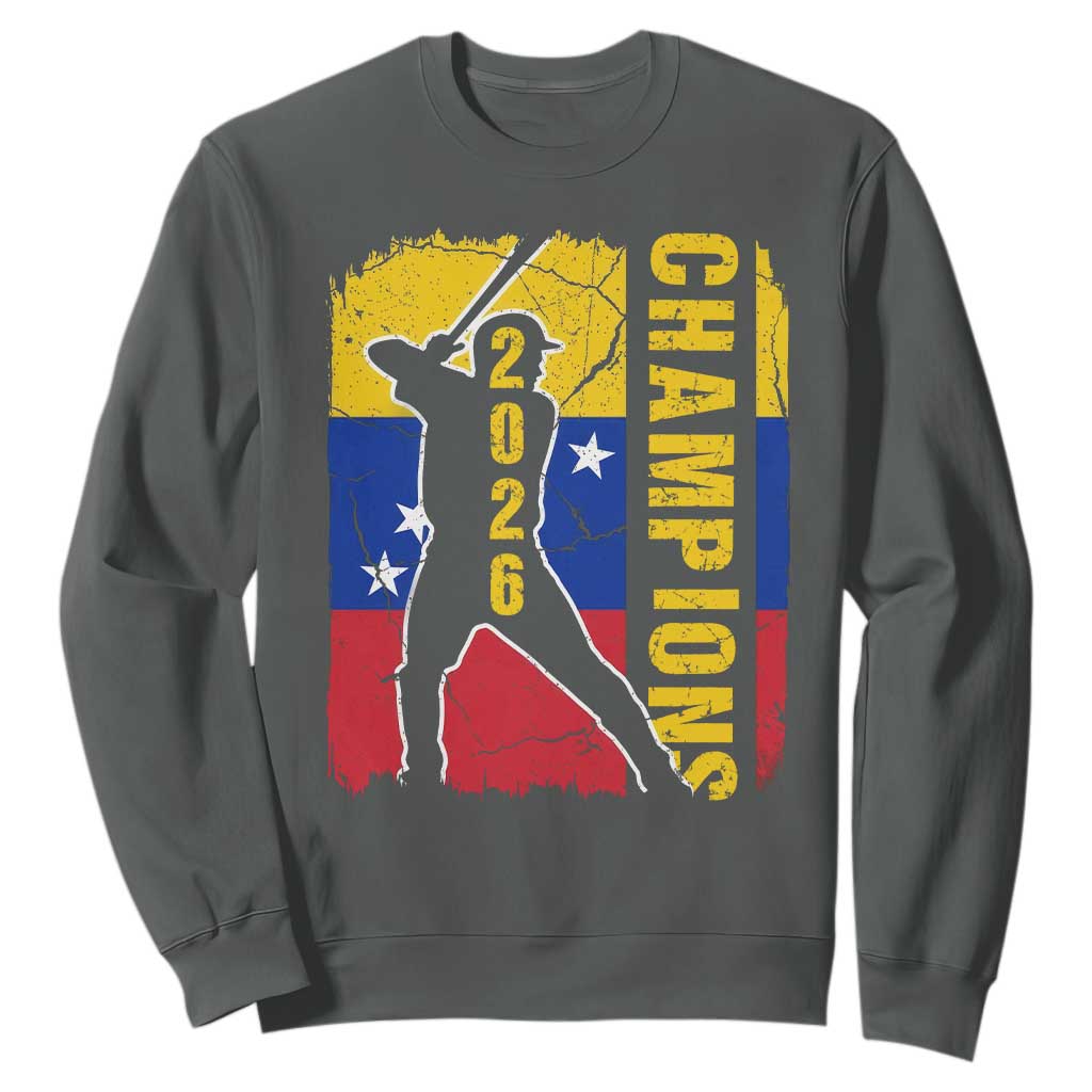 Venezuela 2026 Champions Sweatshirt Baseball Vinotinto Pride Gift TS12 Dark Heather Print Your Wear