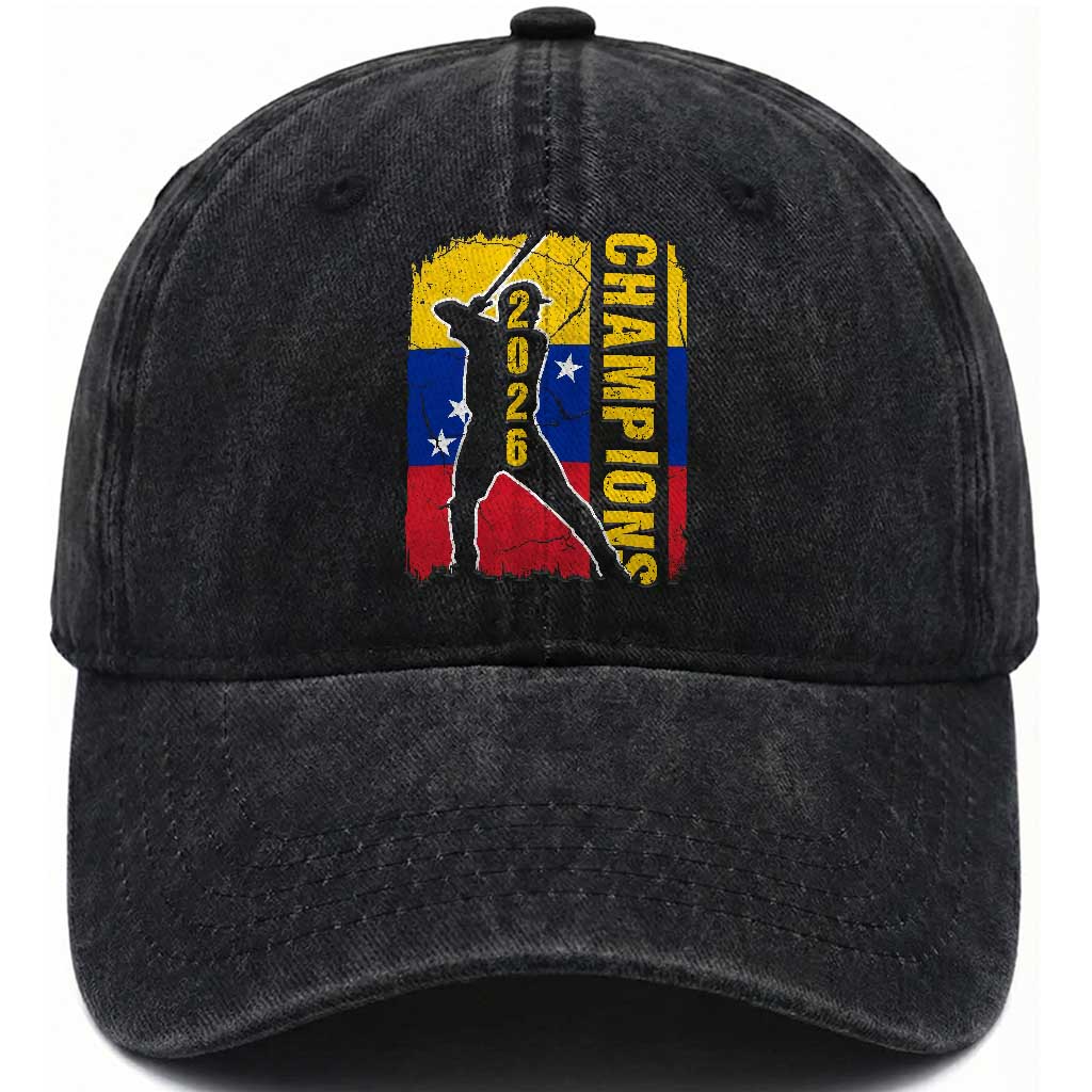 Venezuela 2026 Champions Washed Cotton Baseball Cap Baseball Vinotinto Pride Gift TS12 Print Your Wear