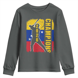 Venezuela 2026 Champions Youth Sweatshirt Baseball Vinotinto Pride Gift TS12 Dark Heather Print Your Wear