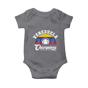 Venezuela 2026 Champions Baby Onesie Baseball Patriotic Pride TS12 Charcoal Print Your Wear