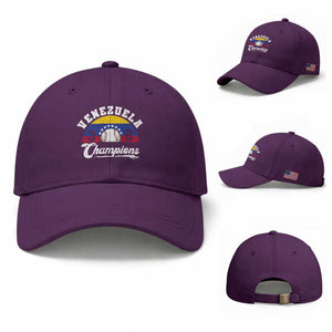 Venezuela 2026 Champions Baseball Cap Baseball Patriotic Pride TS12 Baseball Cap Universal Fit Purple Print Your Wear