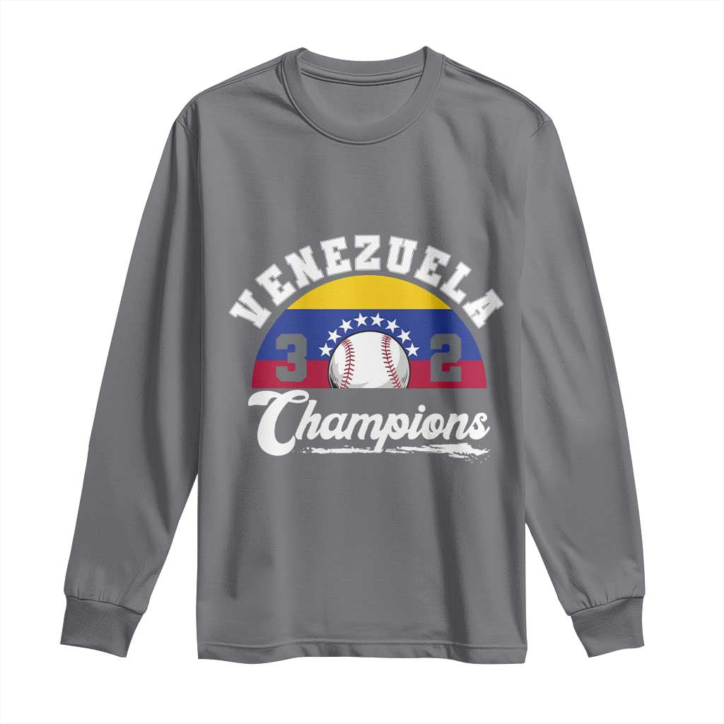 Venezuela 2026 Champions Long Sleeve Shirt Baseball Patriotic Pride TS12 Charcoal Print Your Wear