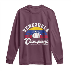 Venezuela 2026 Champions Long Sleeve Shirt Baseball Patriotic Pride TS12 Maroon Print Your Wear