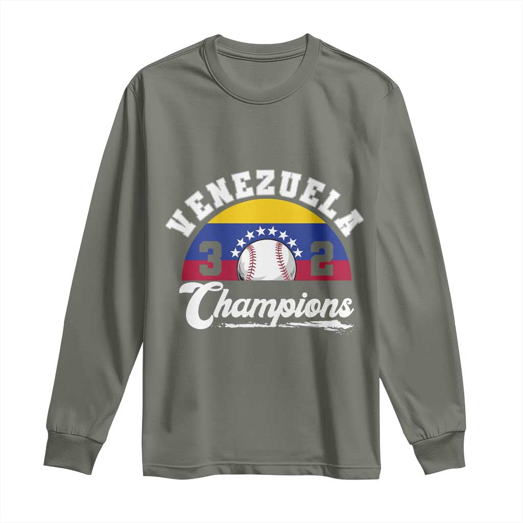 Venezuela 2026 Champions Long Sleeve Shirt Baseball Patriotic Pride TS12 Military Green Print Your Wear