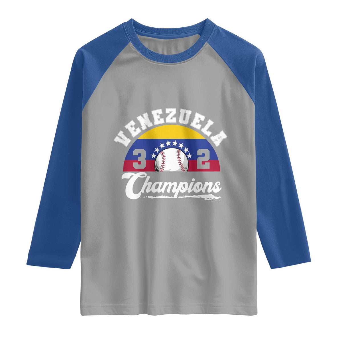 Venezuela 2026 Champions Raglan Shirt Baseball Patriotic Pride TS12 Sport Gray Royal Print Your Wear