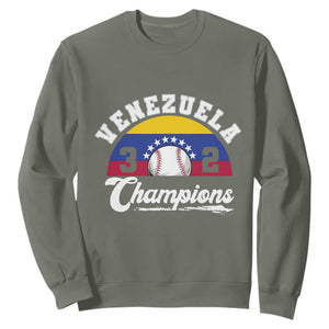 Venezuela 2026 Champions Sweatshirt Baseball Patriotic Pride TS12 Military Green Print Your Wear