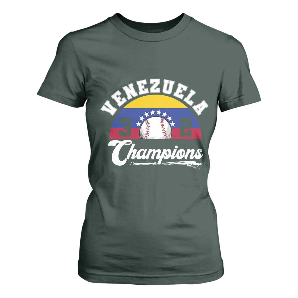 Venezuela 2026 Champions T Shirt For Women Baseball Patriotic Pride TS12 Dark Forest Green Print Your Wear