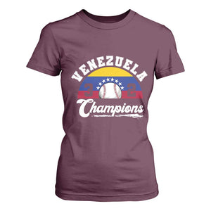 Venezuela 2026 Champions T Shirt For Women Baseball Patriotic Pride TS12 Maroon Print Your Wear