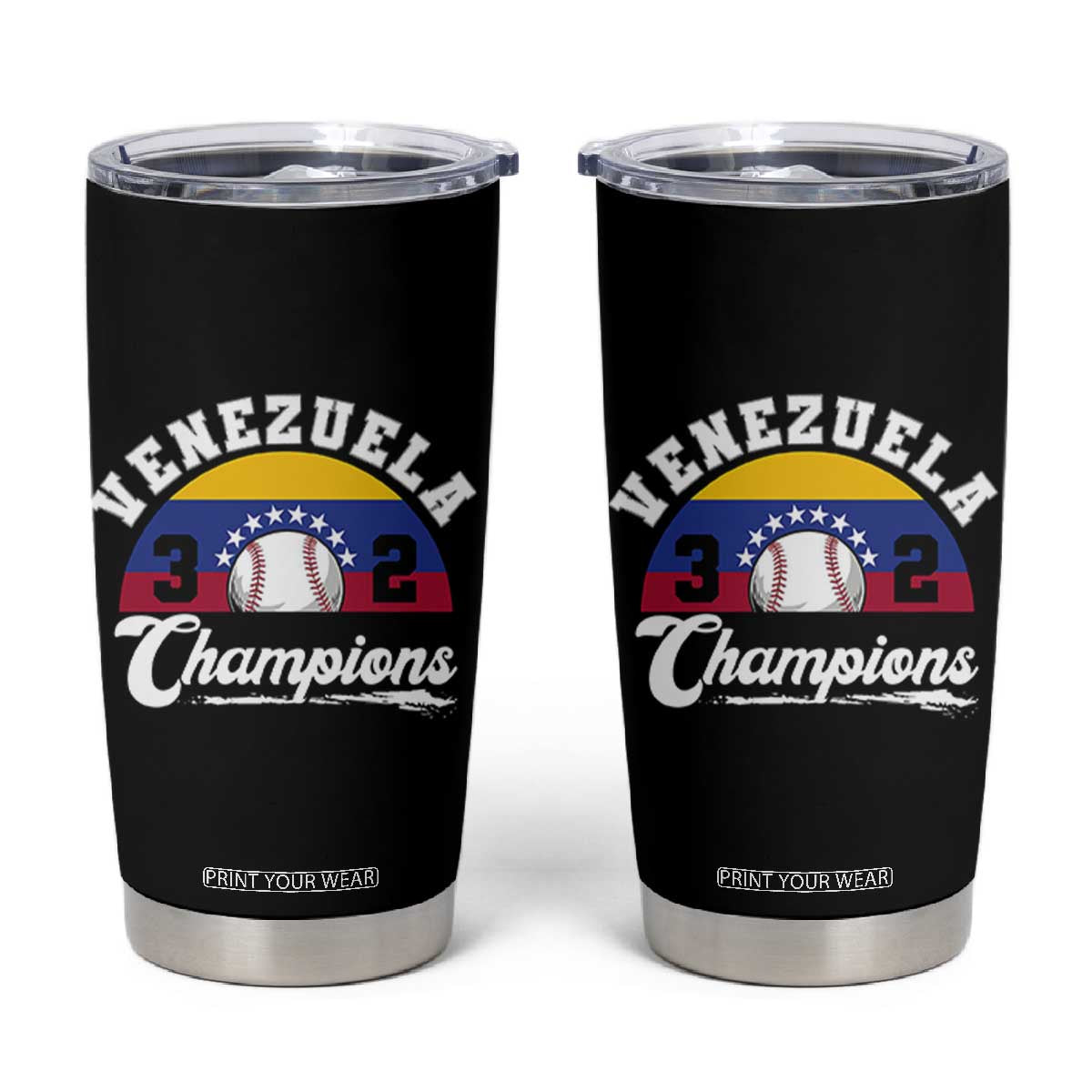 Venezuela 2026 Champions Tumbler Cup Baseball Patriotic Pride TS12 Black Print Your Wear