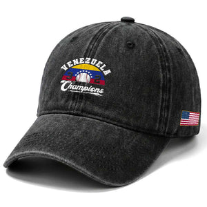 Venezuela 2026 Champions Washed Cotton Baseball Cap Baseball Patriotic Pride TS12 Print Your Wear