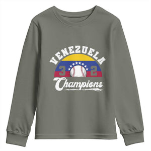 Venezuela 2026 Champions Youth Sweatshirt Baseball Patriotic Pride TS12 Military Green Print Your Wear