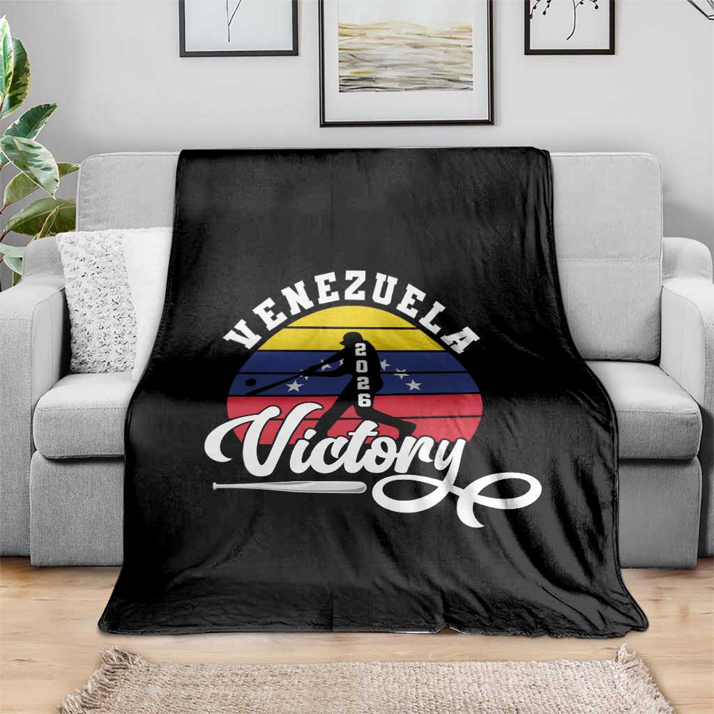 Venezuela 2026 Victory Baseball Throw Blanket Retro Softball Player Gift TS12 Print Your Wear