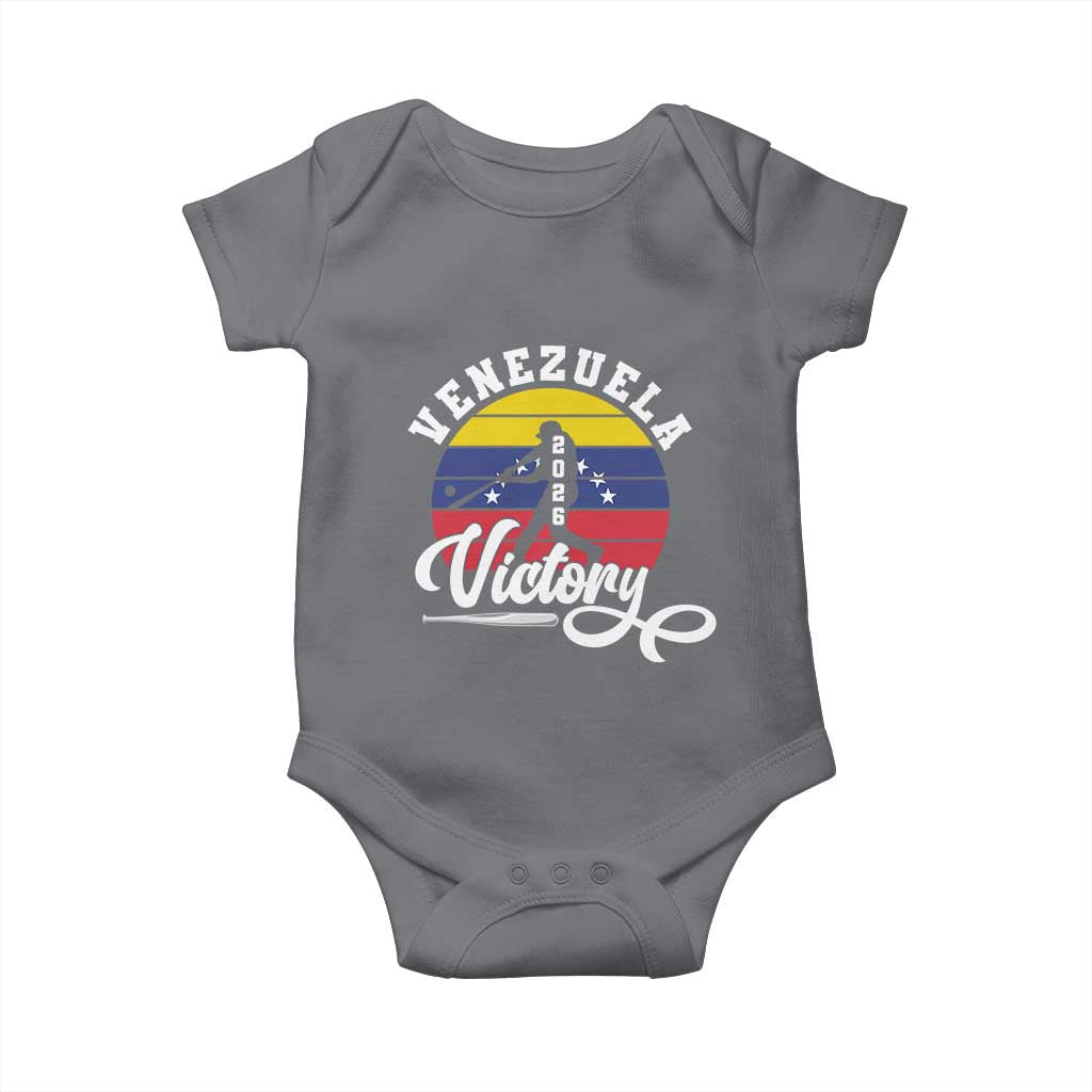 Venezuela 2026 Victory Baseball Baby Onesie Retro Softball Player Gift TS12 Charcoal Print Your Wear