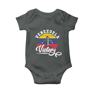 Venezuela 2026 Victory Baseball Baby Onesie Retro Softball Player Gift TS12 Dark Heather Print Your Wear