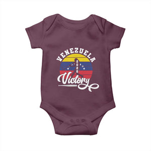 Venezuela 2026 Victory Baseball Baby Onesie Retro Softball Player Gift TS12 Maroon Print Your Wear