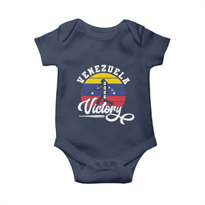 Venezuela 2026 Victory Baseball Baby Onesie Retro Softball Player Gift TS12 Navy Print Your Wear