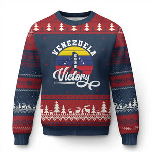 Venezuela 2026 Victory Baseball Ugly Christmas Sweater Retro Softball Player Gift TS12 Navy Red Print Your Wear