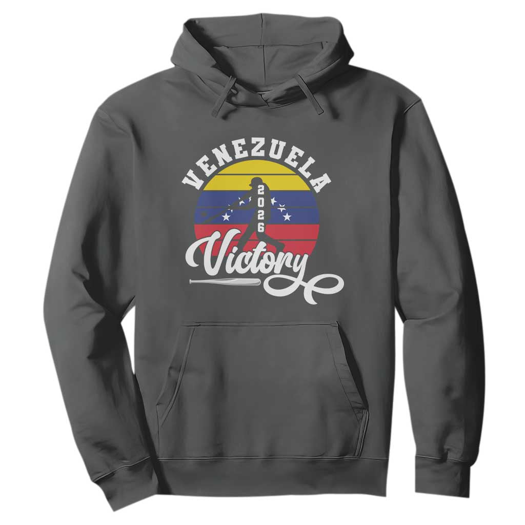 Venezuela 2026 Victory Baseball Hoodie Retro Softball Player Gift TS12 Dark Heather Print Your Wear
