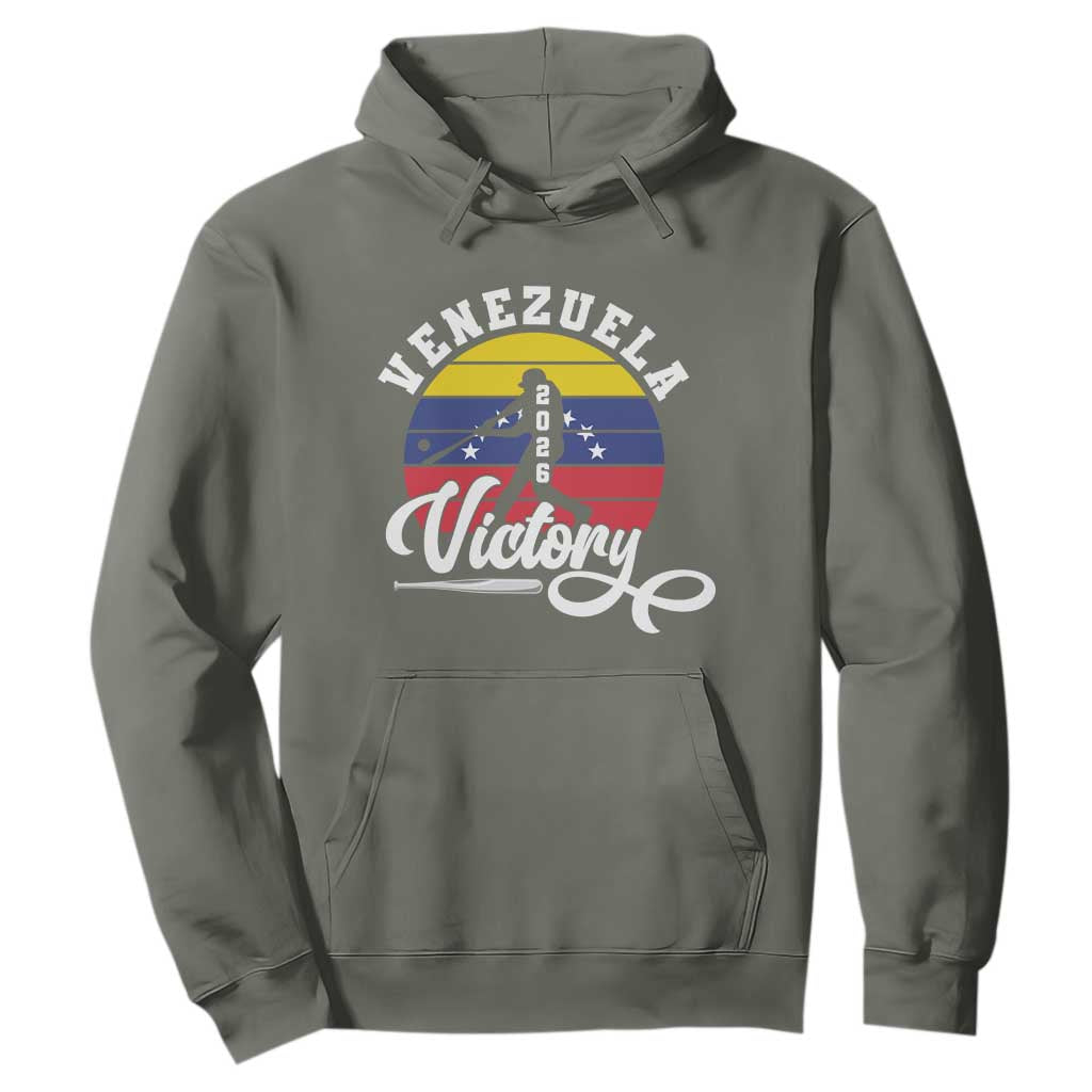 Venezuela 2026 Victory Baseball Hoodie Retro Softball Player Gift TS12 Military Green Print Your Wear