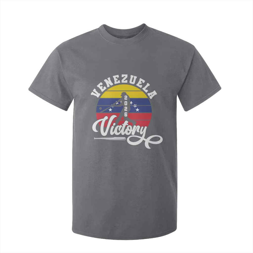 Venezuela 2026 Victory Baseball T Shirt For Kid Retro Softball Player Gift TS12 Charcoal Print Your Wear