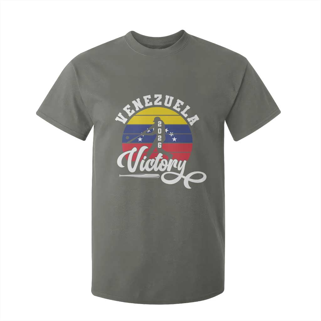 Venezuela 2026 Victory Baseball T Shirt For Kid Retro Softball Player Gift TS12 Military Green Print Your Wear