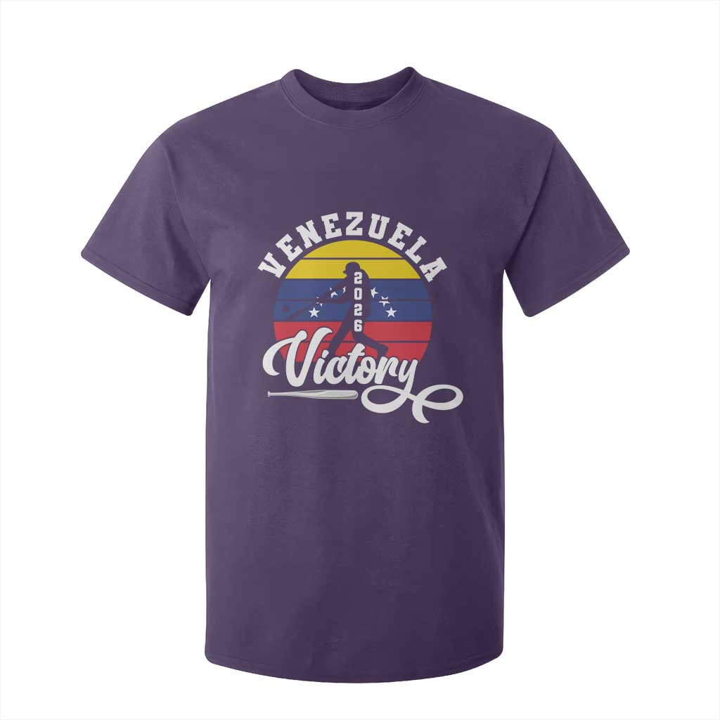 Venezuela 2026 Victory Baseball T Shirt For Kid Retro Softball Player Gift TS12 Purple Print Your Wear