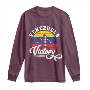Venezuela 2026 Victory Baseball Long Sleeve Shirt Retro Softball Player Gift TS12 Maroon Print Your Wear