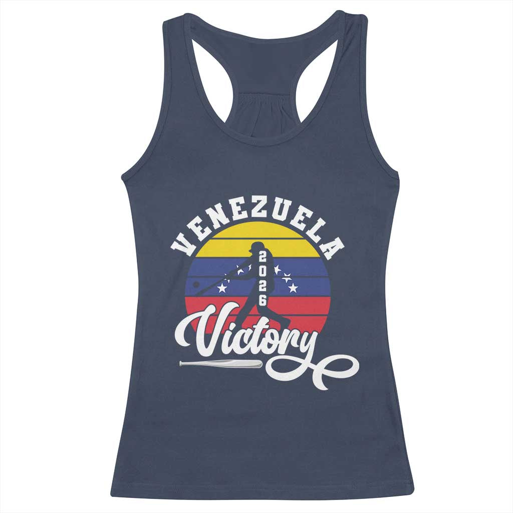 Venezuela 2026 Victory Baseball Racerback Tank Top Retro Softball Player Gift TS12 Navy Print Your Wear
