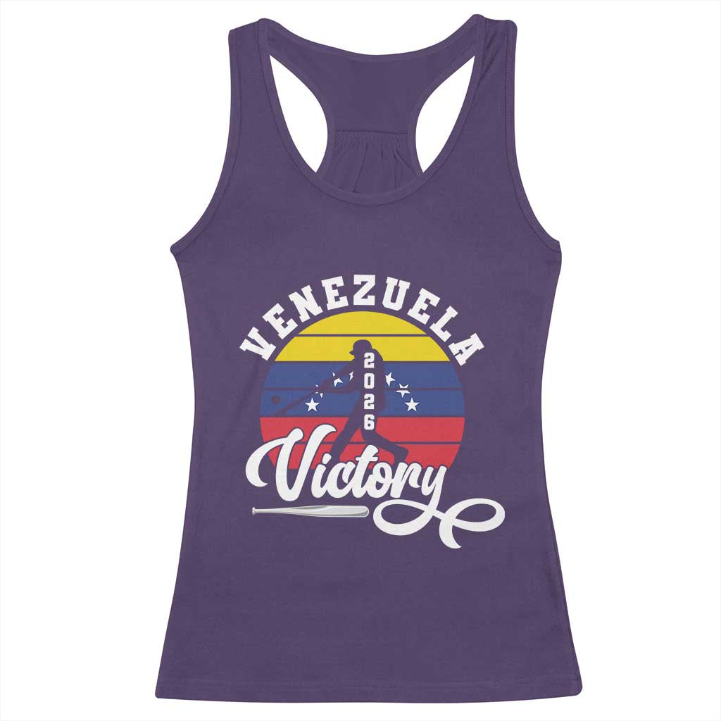Venezuela 2026 Victory Baseball Racerback Tank Top Retro Softball Player Gift TS12 Purple Print Your Wear