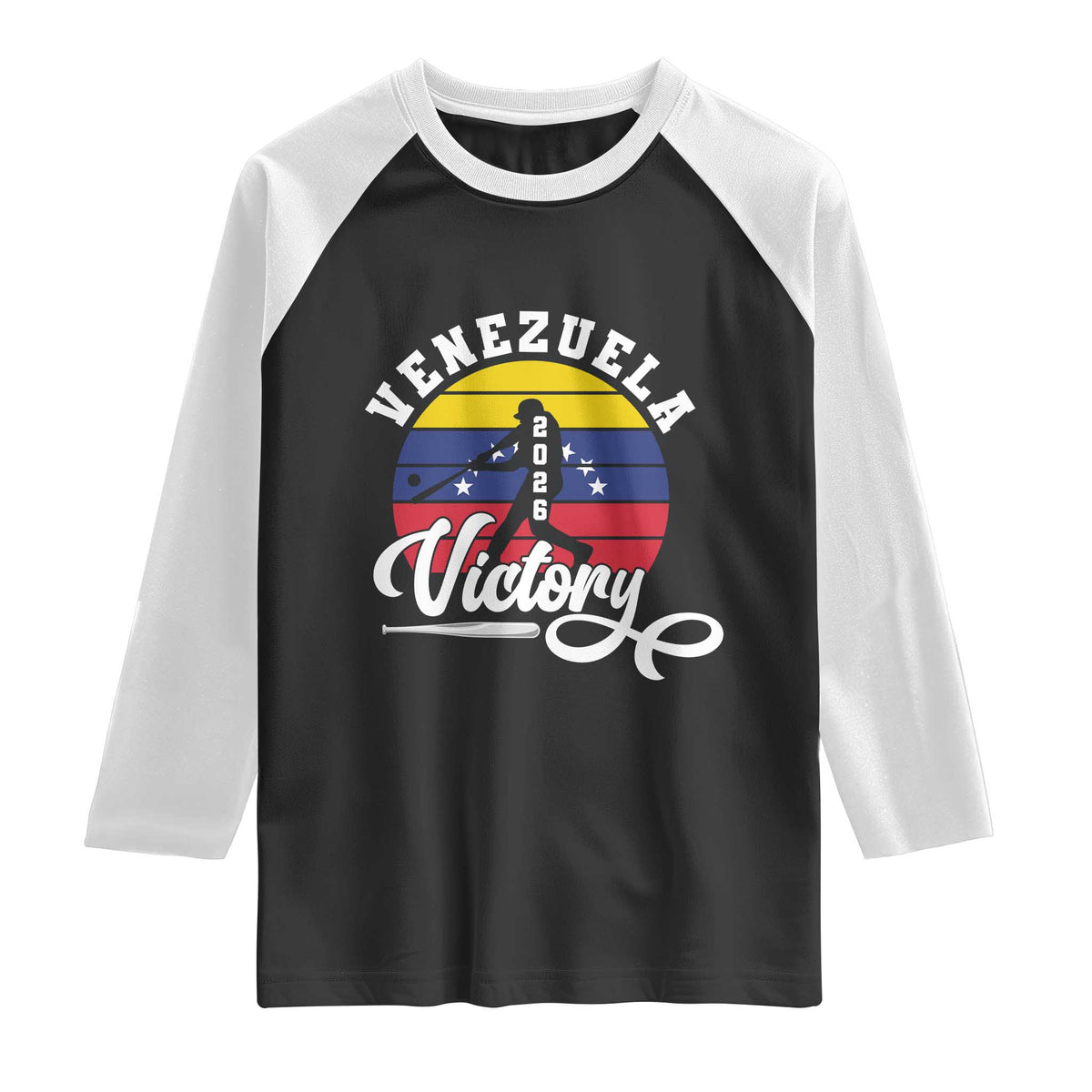 Venezuela 2026 Victory Baseball Raglan Shirt Retro Softball Player Gift TS12 Black White Print Your Wear