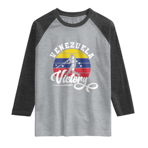 Venezuela 2026 Victory Baseball Raglan Shirt Retro Softball Player Gift TS12 Heather Gray Heather Charcoal Print Your Wear