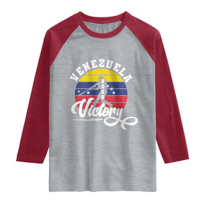 Venezuela 2026 Victory Baseball Raglan Shirt Retro Softball Player Gift TS12 Heather Gray Heather Red Print Your Wear