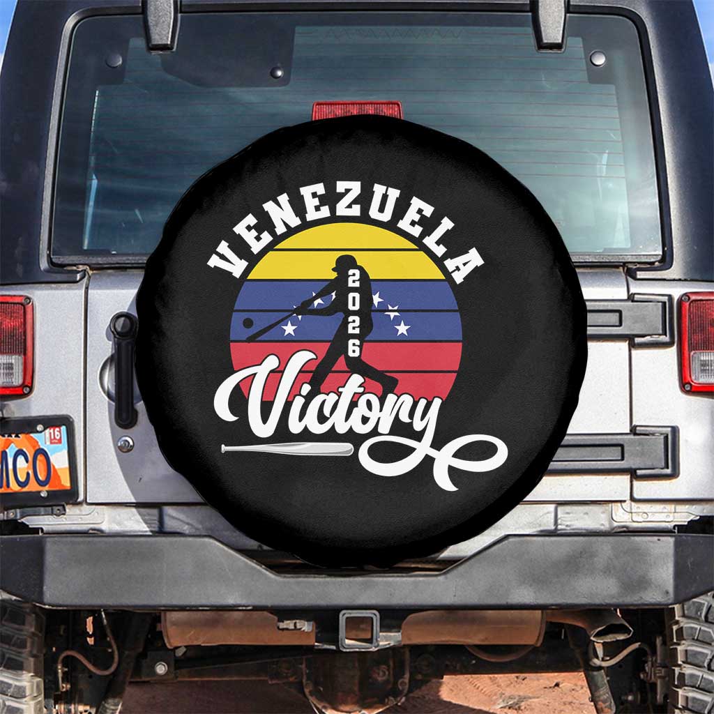 Venezuela 2026 Victory Baseball Spare Tire Cover Retro Softball Player Gift TS12 No hole Black Print Your Wear
