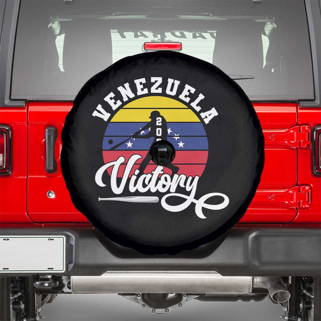 Venezuela 2026 Victory Baseball Spare Tire Cover Retro Softball Player Gift TS12 Black Print Your Wear