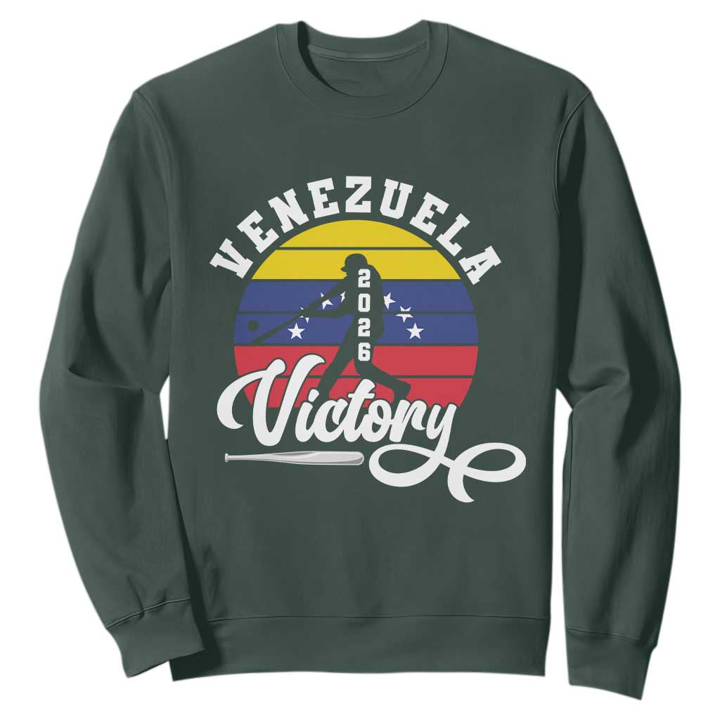 Venezuela 2026 Victory Baseball Sweatshirt Retro Softball Player Gift TS12 Dark Forest Green Print Your Wear