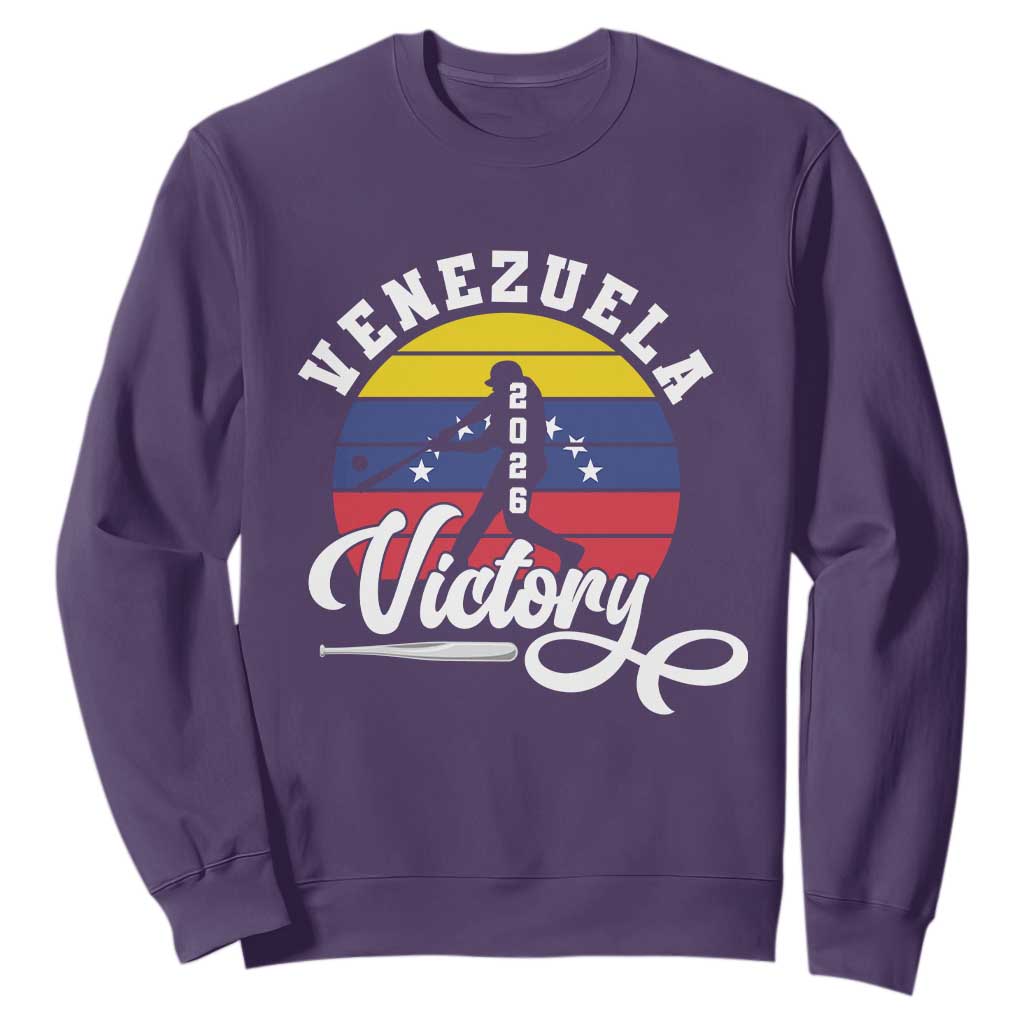 Venezuela 2026 Victory Baseball Sweatshirt Retro Softball Player Gift TS12 Purple Print Your Wear