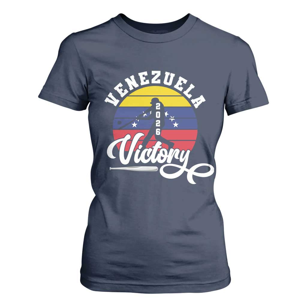 Venezuela 2026 Victory Baseball T Shirt For Women Retro Softball Player Gift TS12 Navy Print Your Wear