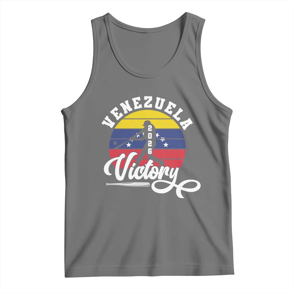 Venezuela 2026 Victory Baseball Tank Top Retro Softball Player Gift TS12 Black Heather Print Your Wear