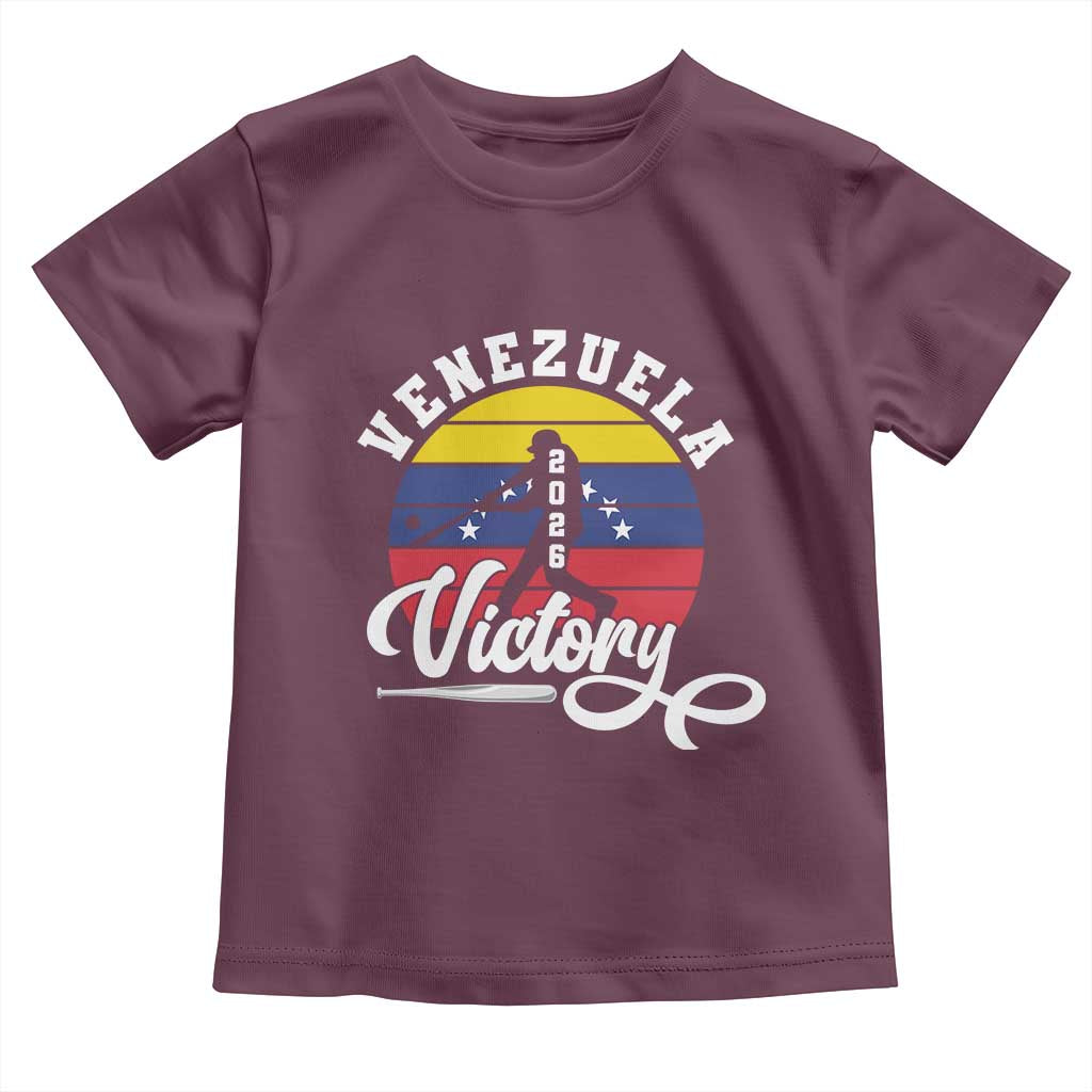 Venezuela 2026 Victory Baseball Toddler T Shirt Retro Softball Player Gift TS12 Maroon Print Your Wear