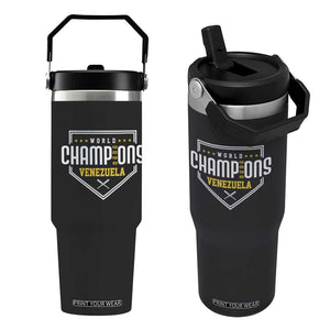Venezuela 2026 Champions Flip Straw Tumbler Baseball Venezuelan Pride TS12 One Size: 30 oz Black Print Your Wear