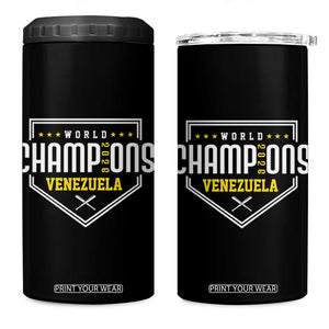 Venezuela 2026 Champions 4 in 1 Can Cooler Tumbler Baseball Venezuelan Pride TS12 One Size: 16 oz Black Print Your Wear
